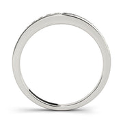 Single Row Channel Set Half Eternity Ring in Gold & Platinum