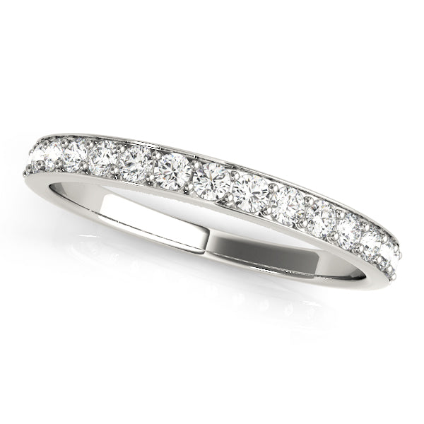 Prong in Channel Wedding Half Eternity Ring in Gold & Platinum