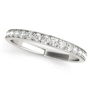 Prong in Channel Wedding Half Eternity Ring in Gold & Platinum