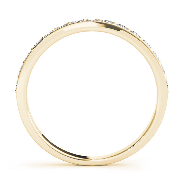 Prong in Channel Wedding Half Eternity Ring in Gold & Platinum