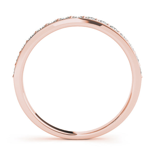 Prong in Channel Wedding Half Eternity Ring in Gold & Platinum