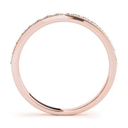Prong in Channel Wedding Half Eternity Ring in Gold & Platinum