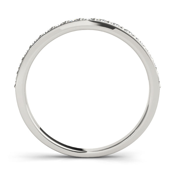 Prong in Channel Wedding Half Eternity Ring in Gold & Platinum