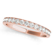 Prong-in-Channel Wedding Half Eternity Ring in Gold & Platinum