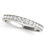 Prong-in-Channel Wedding Half Eternity Ring in Gold & Platinum