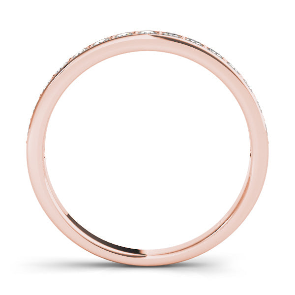 Prong-in-Channel Wedding Half Eternity Ring in Gold & Platinum
