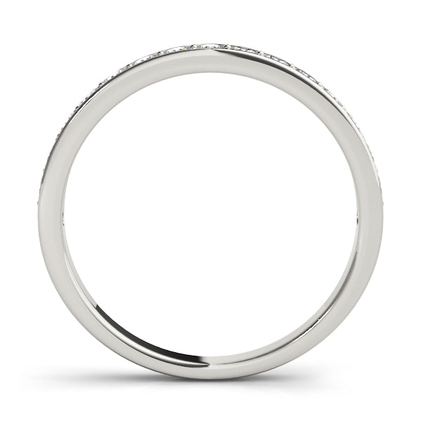 Prong-in-Channel Wedding Half Eternity Ring in Gold & Platinum