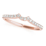 Curved Bands Half Eternity Ring in Gold & Platinum