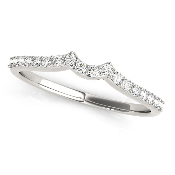 Curved Bands Half Eternity Ring in Gold & Platinum
