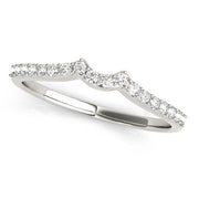 Curved Bands Half Eternity Ring in Gold & Platinum