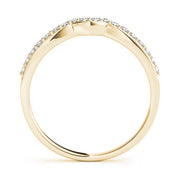Curved Bands Half Eternity Ring in Gold & Platinum