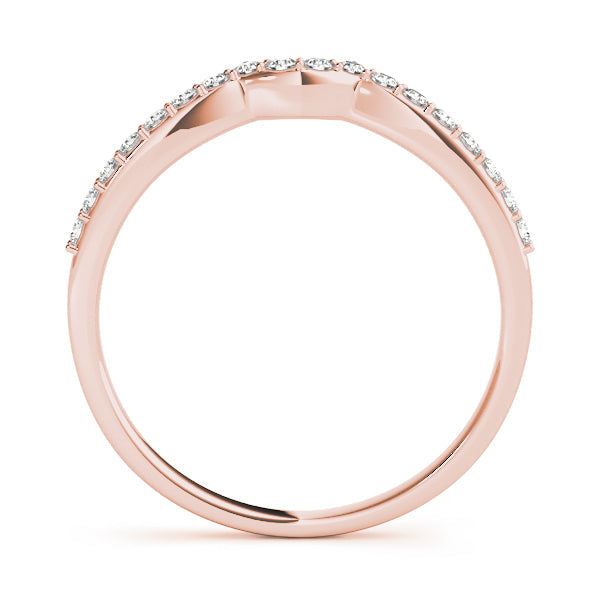 Curved Bands Half Eternity Ring in Gold & Platinum