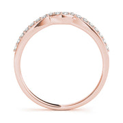 Curved Bands Half Eternity Ring in Gold & Platinum