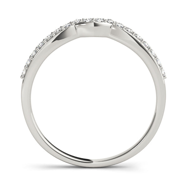 Curved Bands Half Eternity Ring in Gold & Platinum