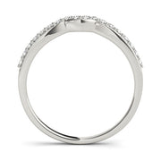 Curved Bands Half Eternity Ring in Gold & Platinum
