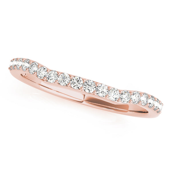Curved Bands Half Eternity Ring in Gold & Platinum