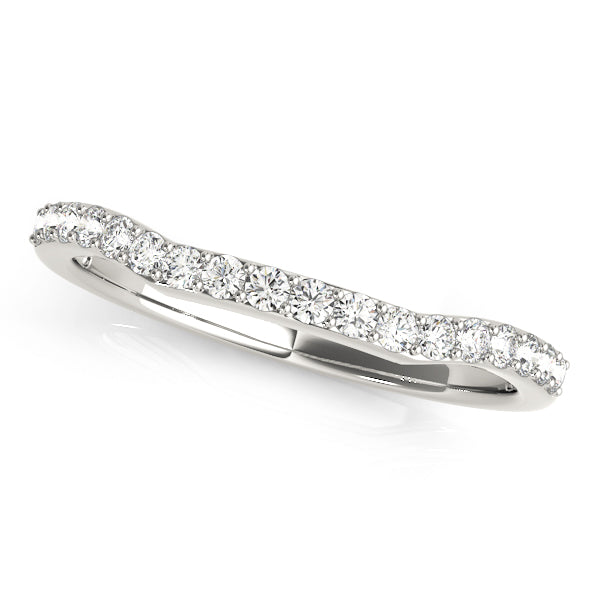 Curved Bands Half Eternity Ring in Gold & Platinum