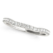Curved Bands Half Eternity Ring in Gold & Platinum