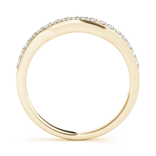 Curved Bands Half Eternity Ring in Gold & Platinum