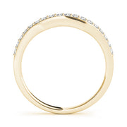 Curved Bands Half Eternity Ring in Gold & Platinum