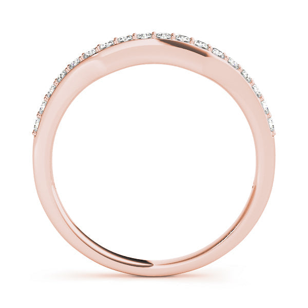 Curved Bands Half Eternity Ring in Gold & Platinum