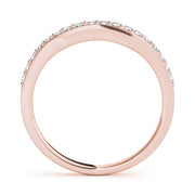 Curved Bands Half Eternity Ring in Gold & Platinum