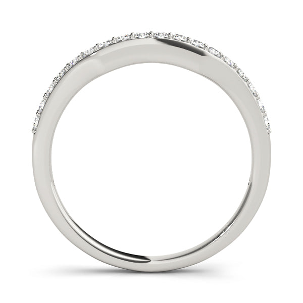 Curved Bands Half Eternity Ring in Gold & Platinum