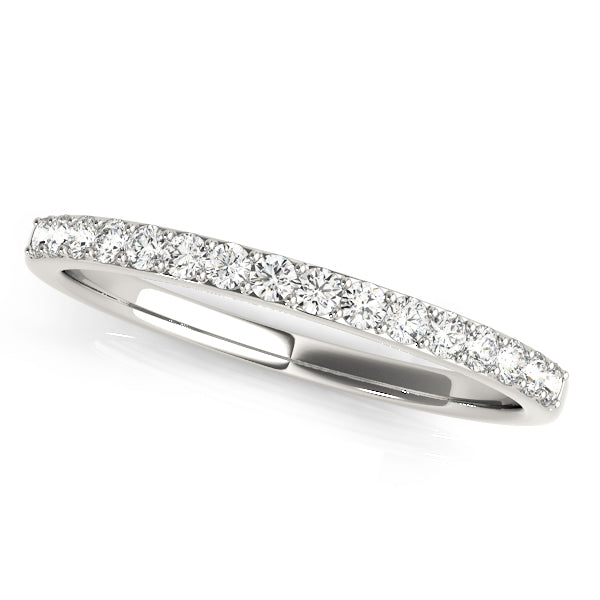 Shared Prong Half Eternity Ring in Gold & Platinum