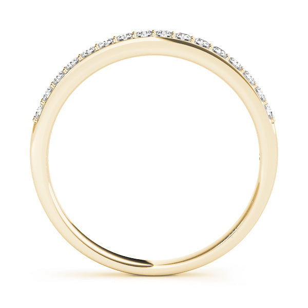Shared Prong Half Eternity Ring in Gold & Platinum