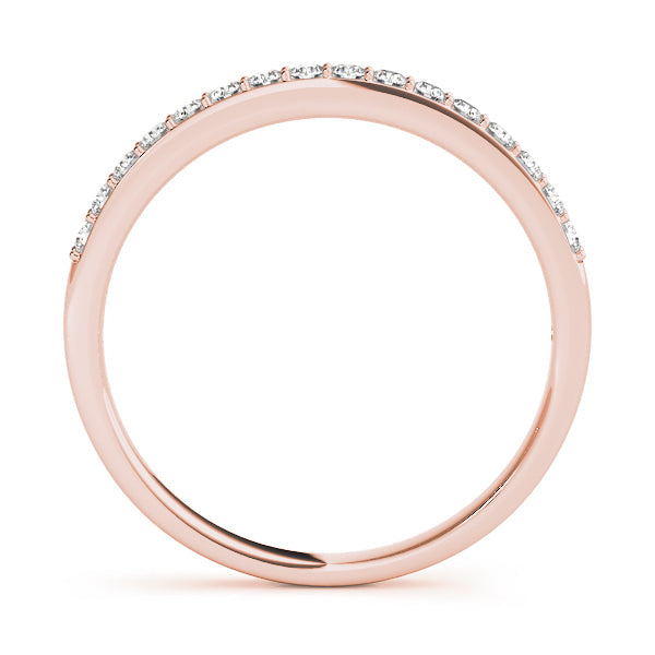 Shared Prong Half Eternity Ring in Gold & Platinum