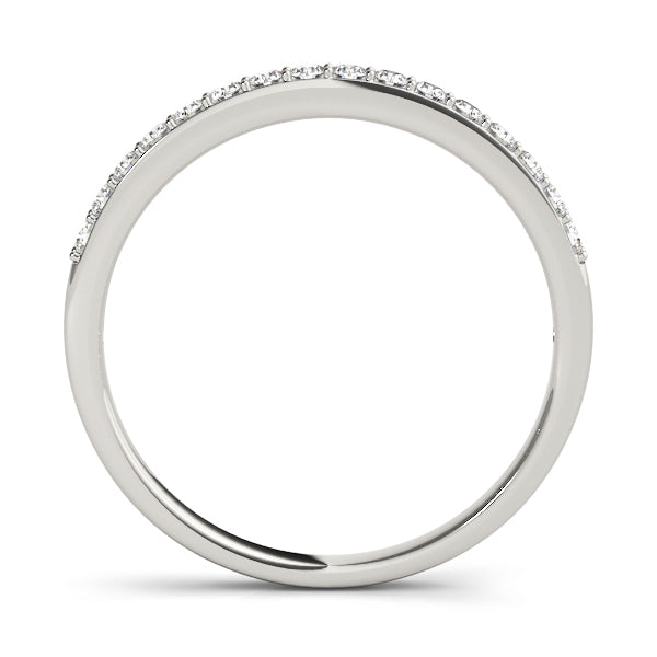 Shared Prong Half Eternity Ring in Gold & Platinum