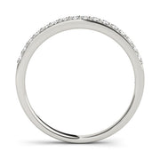 Shared Prong Half Eternity Ring in Gold & Platinum