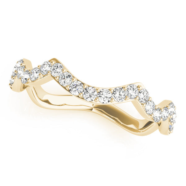 Curved Bands Half Eternity Ring in 10K/14K gold and platinum with certified lab-grown or natural diamonds