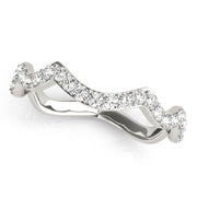 Curved Bands Half Eternity Ring in Gold & Platinum