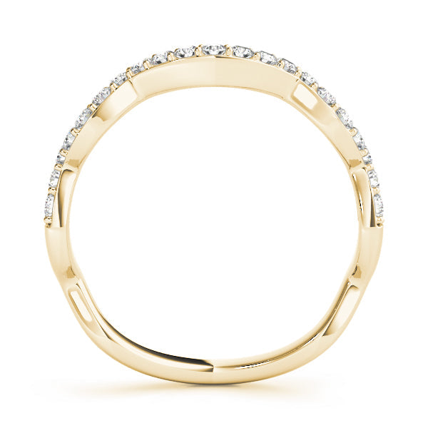Curved Bands Half Eternity Ring in Gold & Platinum