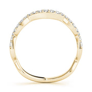 Curved Bands Half Eternity Ring in Gold & Platinum