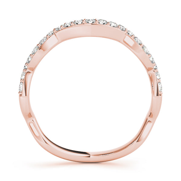 Curved Bands Half Eternity Ring in Gold & Platinum
