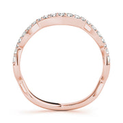Curved Bands Half Eternity Ring in Gold & Platinum