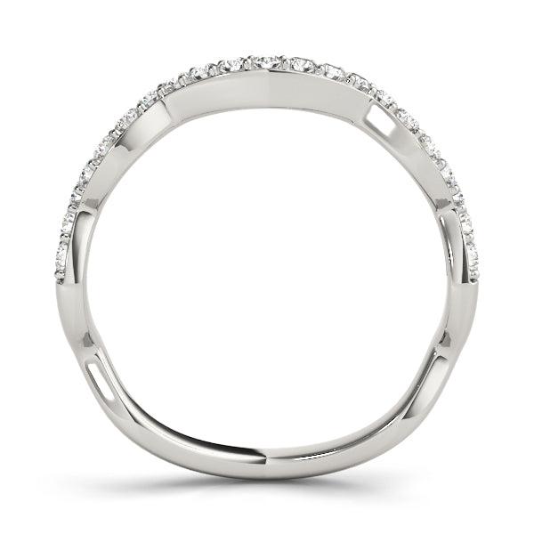 Curved Bands Half Eternity Ring in Gold & Platinum