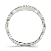 Curved Bands Half Eternity Ring in Gold & Platinum