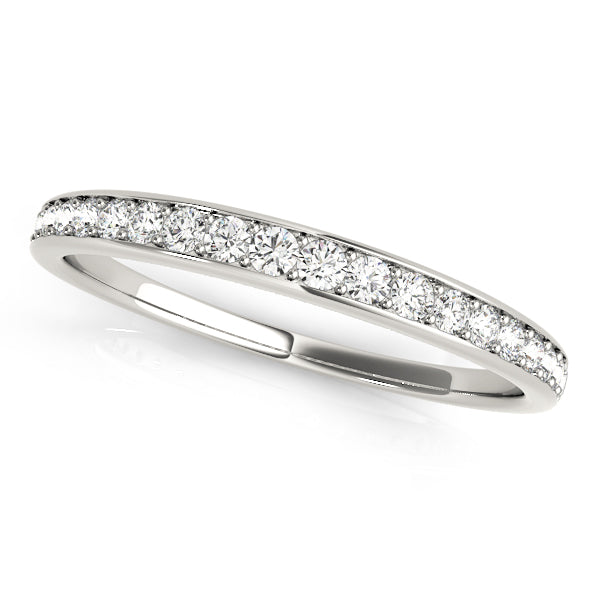 Prong in Channel Half Eternity Ring in Gold & Platinum