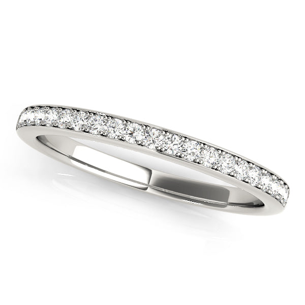 Prong in Channel Half Eternity Ring in Gold & Platinum