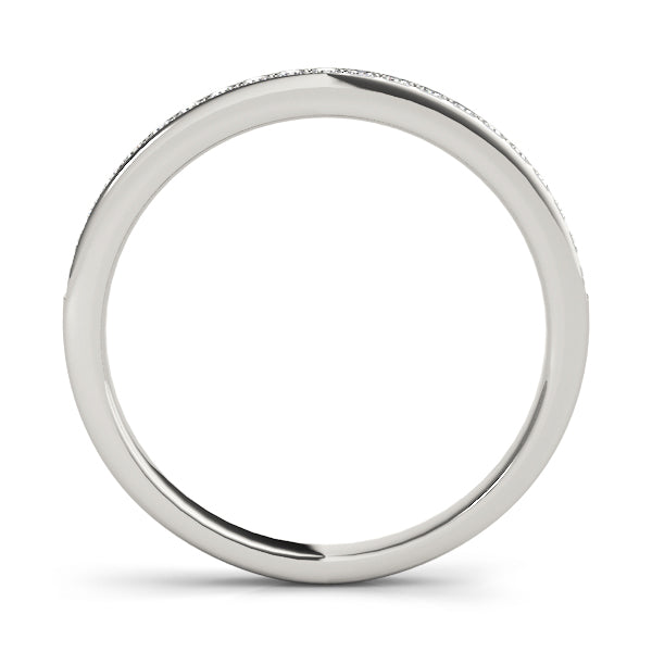 Prong in Channel Half Eternity Ring in Gold & Platinum