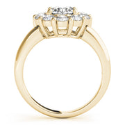 Sophisticated Halo Round Diamond Engagement Ring in 10K/14K gold and platinum with certified lab-grown or natural diamonds