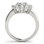 Sophisticated Halo Round Diamond Engagement Ring in 10K/14K gold and platinum with certified lab-grown or natural diamonds