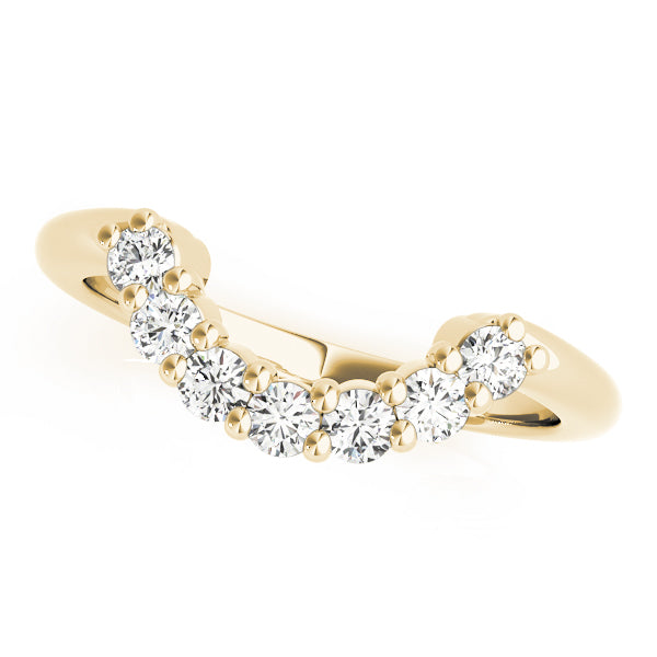 Curved Bands Half Eternity Ring in 10K/14K gold and platinum with certified lab-grown or natural diamonds