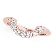 Curved Bands Half Eternity Ring in Gold & Platinum