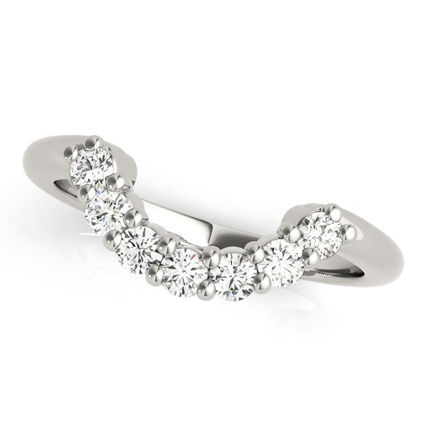 Curved Bands Half Eternity Ring in Gold & Platinum