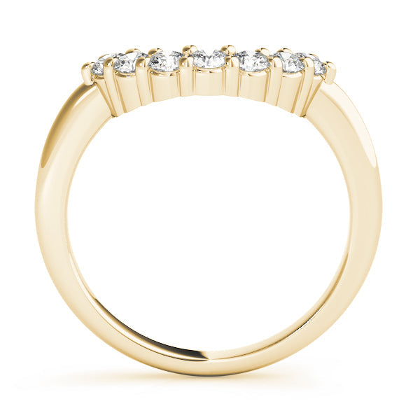 Curved Bands Half Eternity Ring in Gold & Platinum
