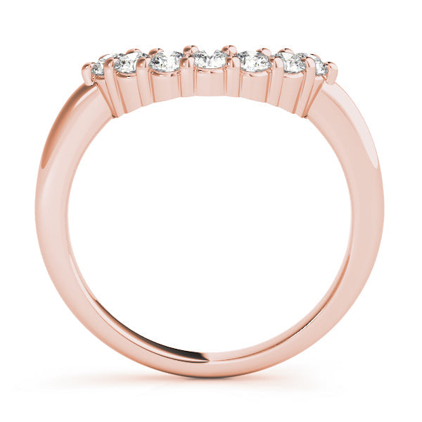 Curved Bands Half Eternity Ring in Gold & Platinum